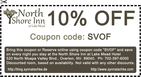 10% OFF Discount Coupon für das North Shore Inn in Overton