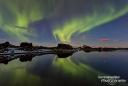 Northern lights at Lake Myvatn in northeastern Iceland