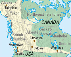 Kanada Westen Karte