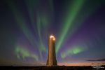 Unsere stärksten Polarlichter bisher am Leuchtturm in Snaefellsnes mit Kp=5,33